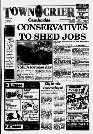cover page of Cambridge Town Crier published on May 13, 1989